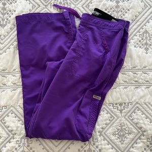 Greys Anatomy boot cut scrub pants purple xs